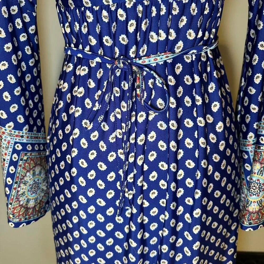 Reborn Boho Dress Women's Midi Paisley Print Small - Picture 6 of 7